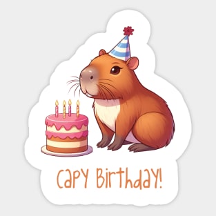 Cappy Capy Birthday Capybara Sticker